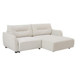 Sofá chaise longue MELORIE com cama e baú - Bege