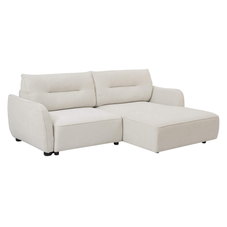 Sofá chaise longue MELORIE com cama e baú - Bege