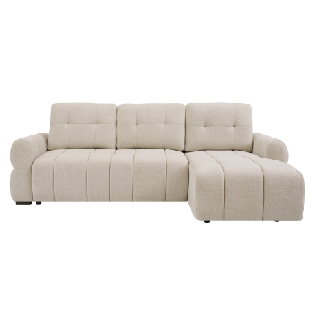 Sofá chaise longue RAYLA com cama e baú - Bege Claro Sofá chaise longue RAYLA com cama e baú - Bege Claro