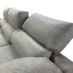 Sofá chaise longue MALIBU com 2 assentos deslizantes - Cinzento Esverdeado