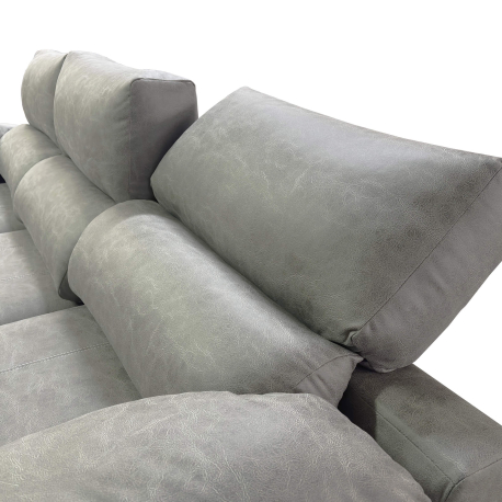 Sofá chaise longue MALIBU com 2 assentos deslizantes - Cinzento Esverdeado