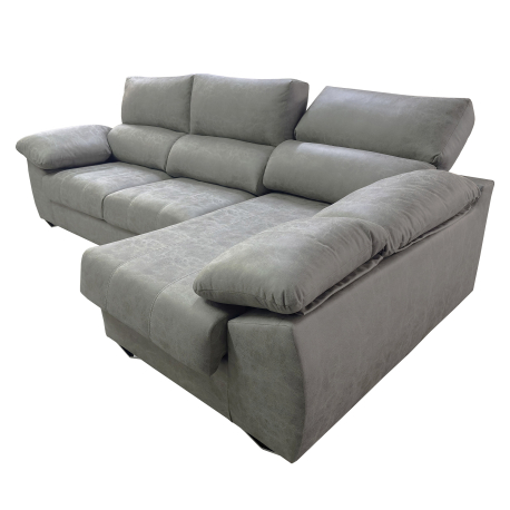 Sofá chaise longue MALIBU com 2 assentos deslizantes - Cinzento Esverdeado