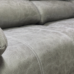 Sofá chaise longue MALIBU com 2 assentos deslizantes - Cinzento Esverdeado