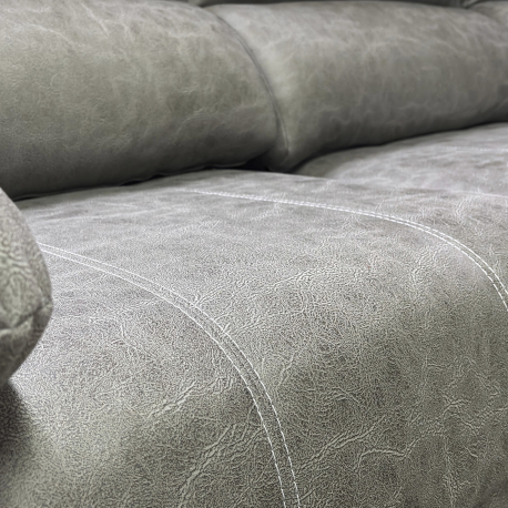 Sofá chaise longue MALIBU com 2 assentos deslizantes - Cinzento Esverdeado