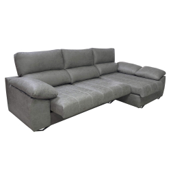 Sofá chaise longue MALIBU com 2 assentos deslizantes - Cinzento Esverdeado