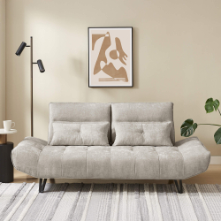 Sofá 3 lugares MAREK com 2 encostos deslizantes - Taupe