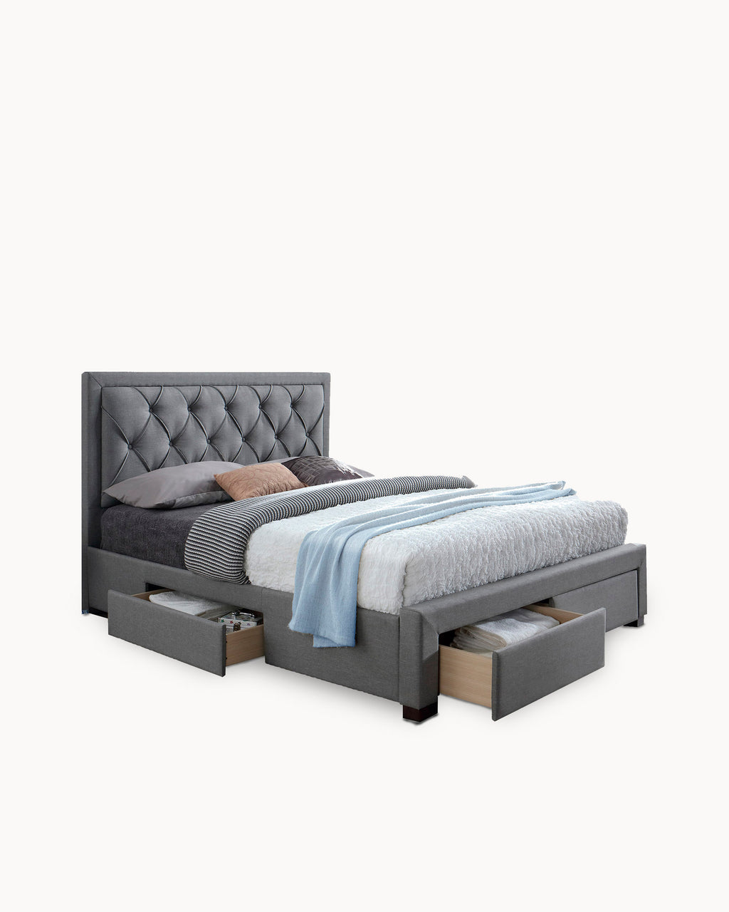 Cama de casal BIA com 4 gavetas