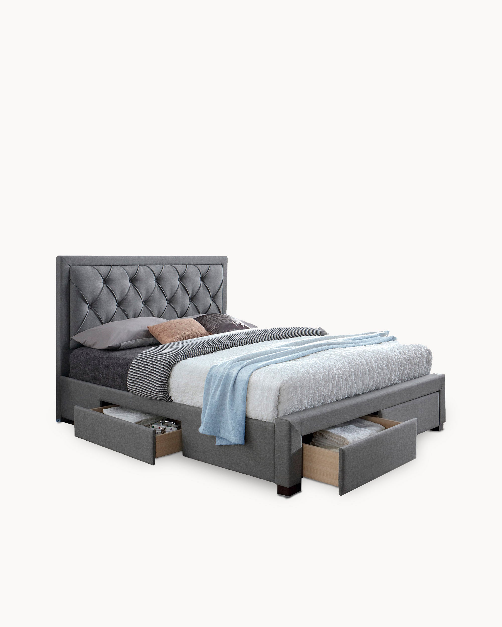 Cama de casal BIA com 4 gavetas