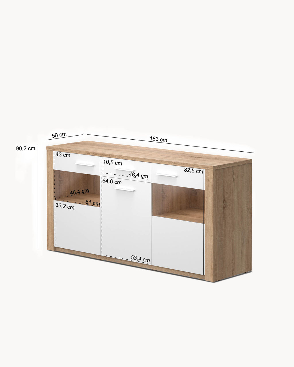 Aparador PARIS com 3 portas e 1 gaveta