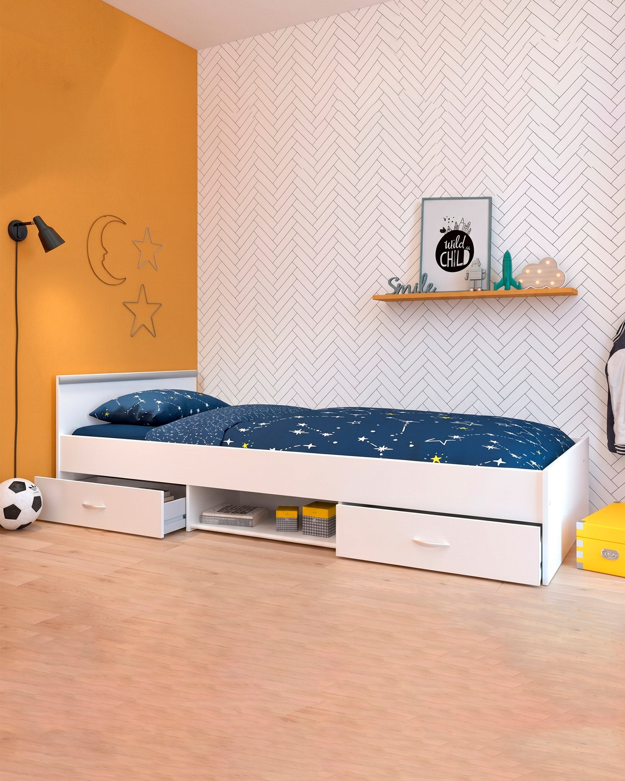 Cama individual ROMEO con cajones