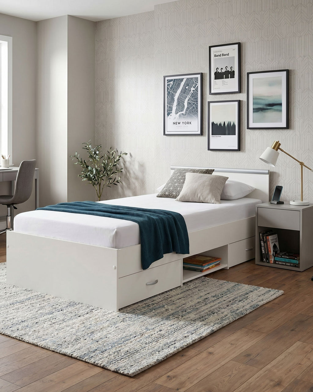 Cama individual ROMEO con cajones