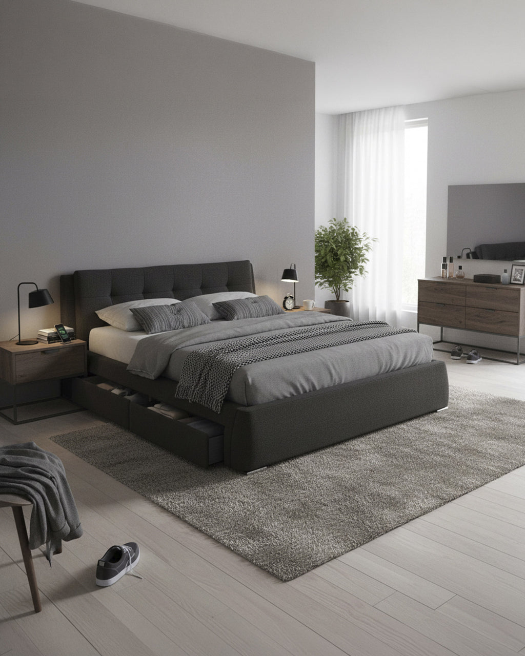 ANTÓNIO double bed with 4 drawers