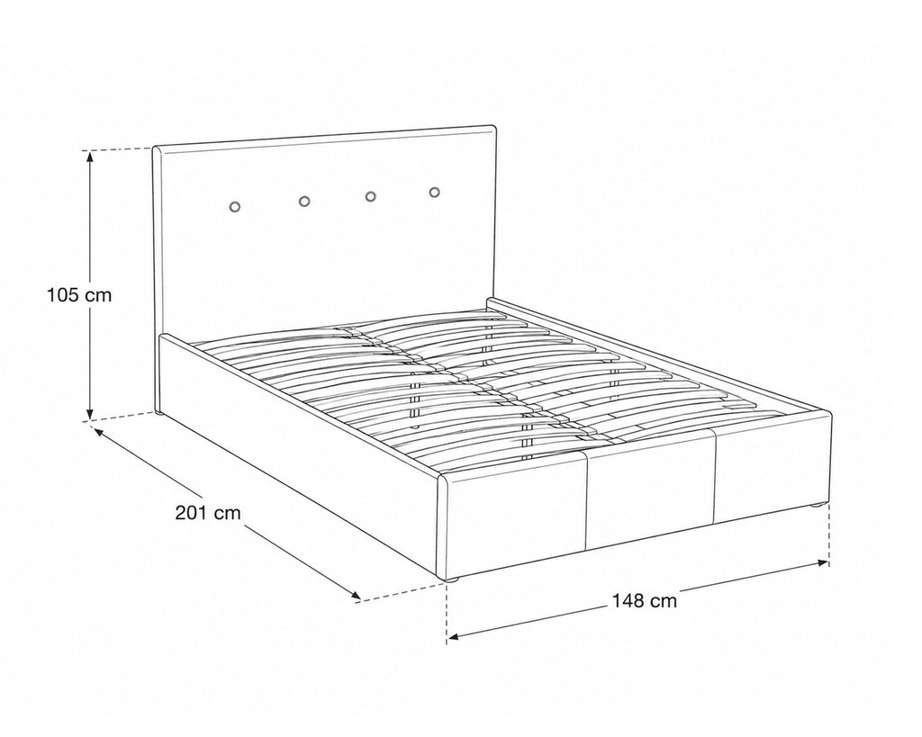 Pack cama de casal BETTY + colchão SPRING ROLLER