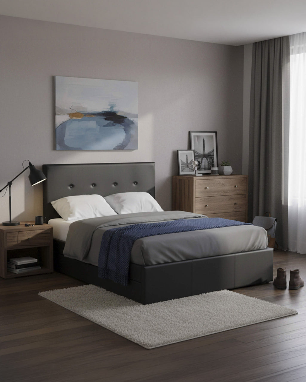 Pack cama de matrimonio BETTY II + Colchón HOMYSLEEP PALACIO COOLER