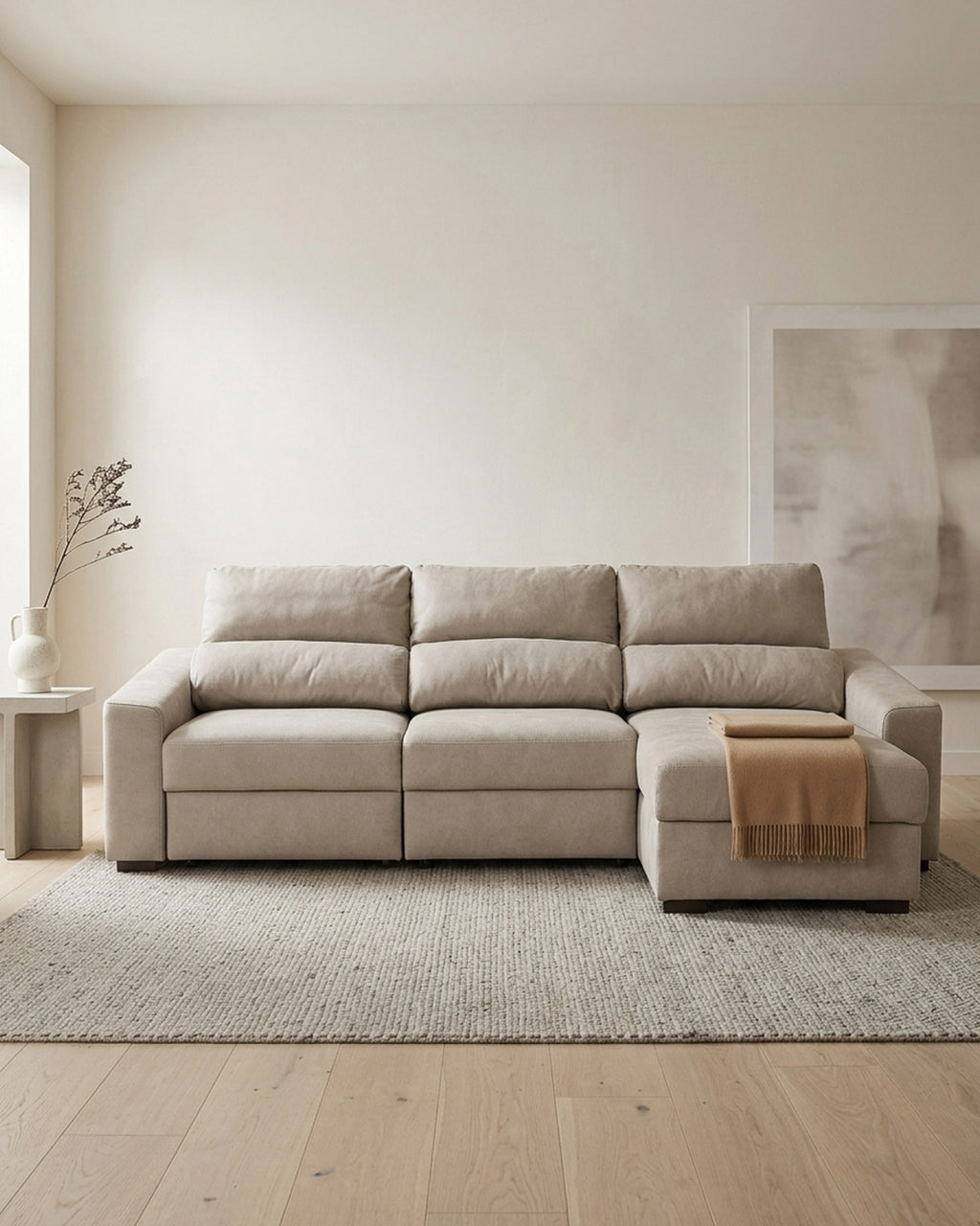 Sofá chaise longue reversible ALABAMA con cama y arcón