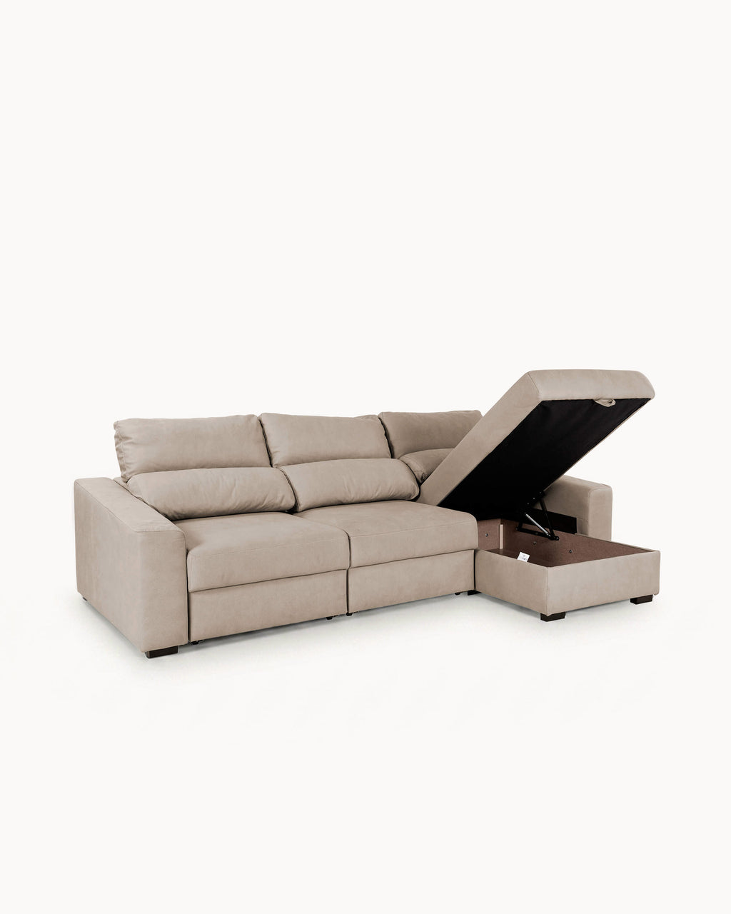 Sofá chaise longue reversible ALABAMA con cama y arcón