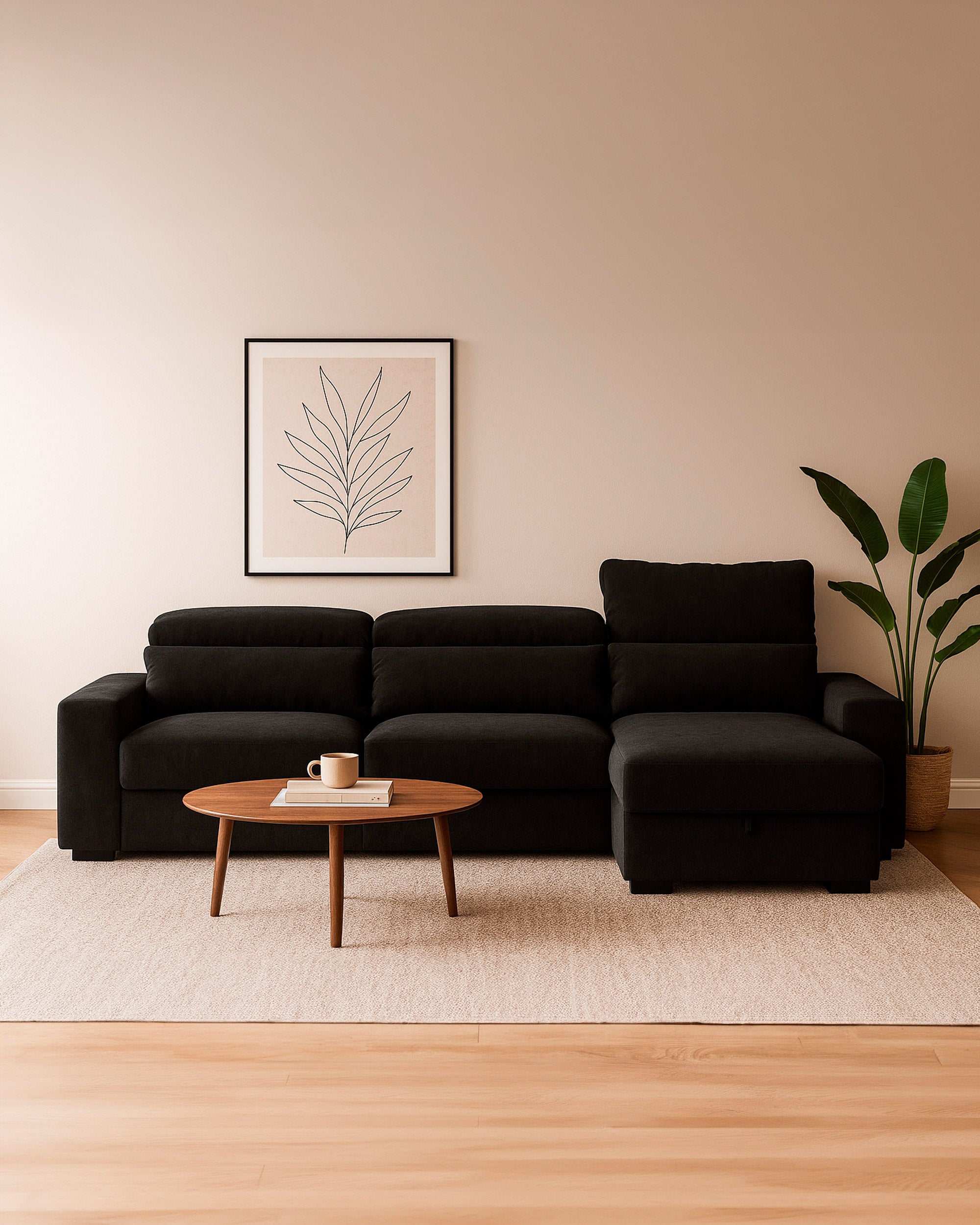 ALABAMA reversible chaise longue sofa with bed and storage box