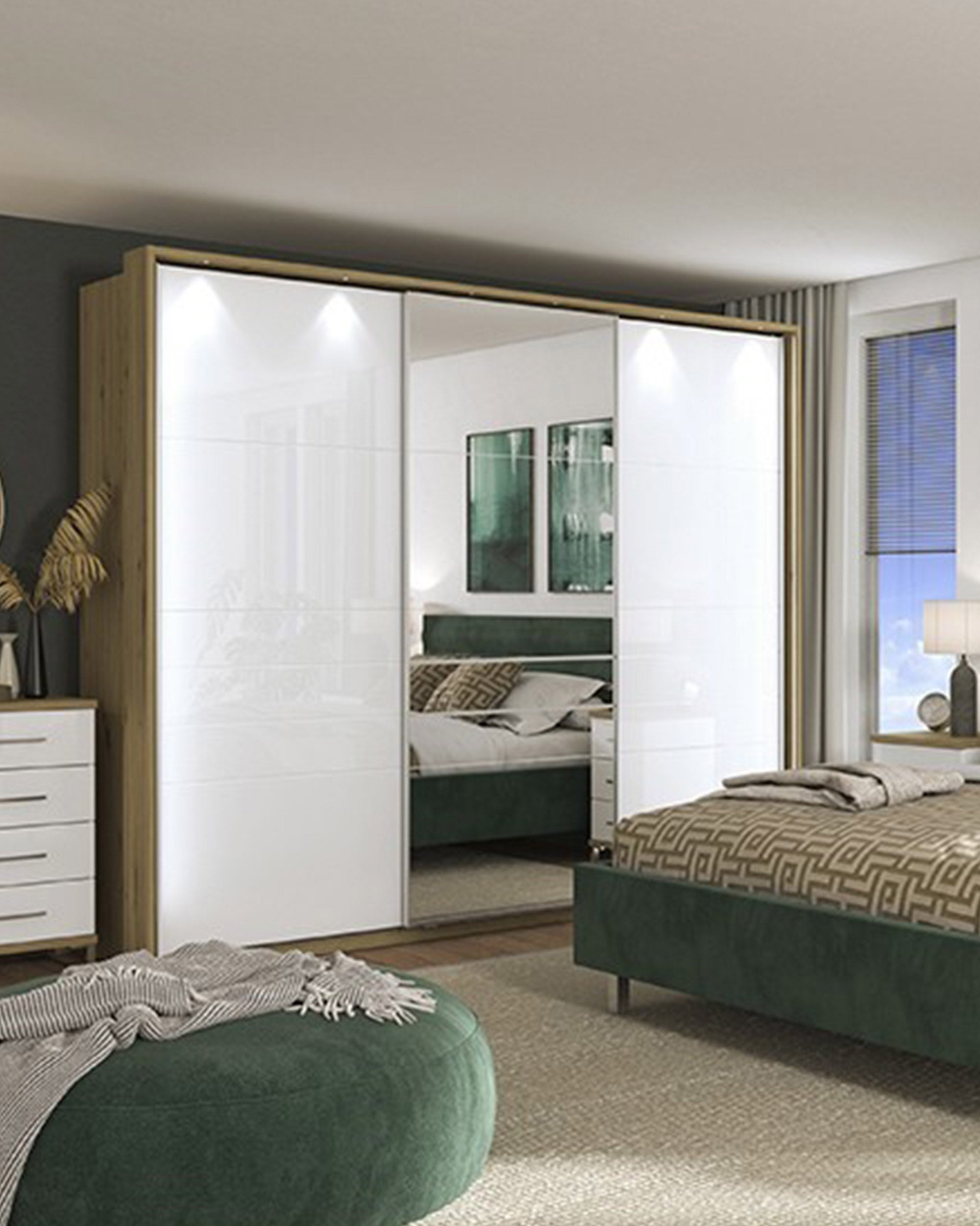 MONDEGO Wardrobe with mirror and LED