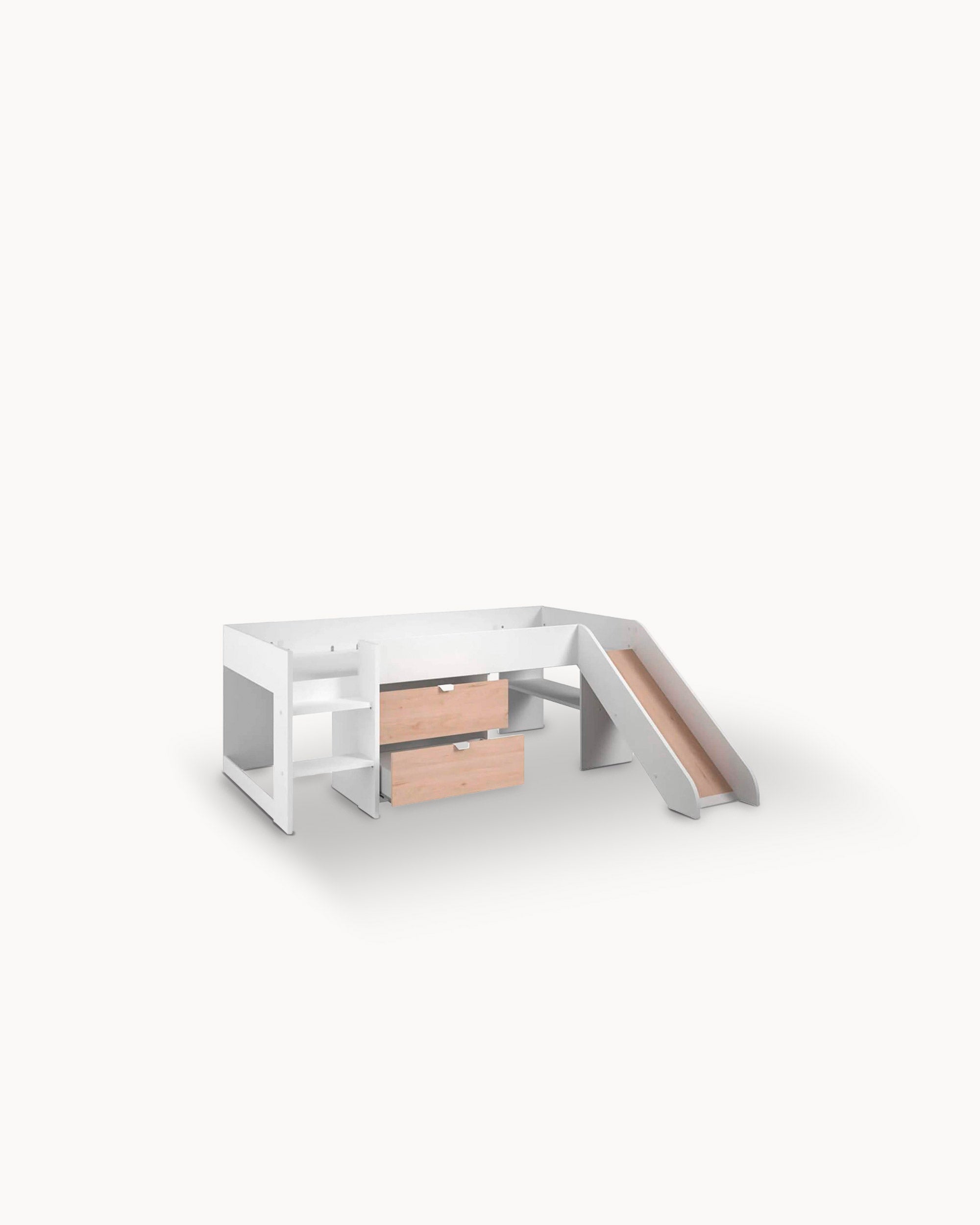 High bed SLIDE with 2 drawers