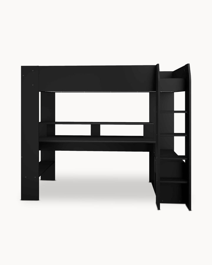 Cama alta gamer ONLINE con LED y escritorio
