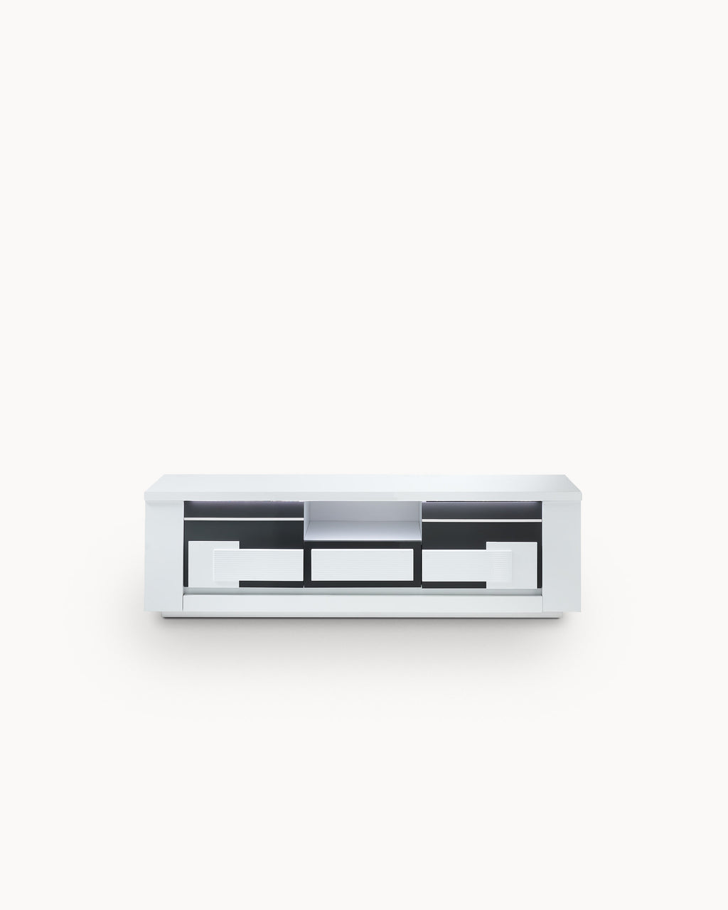 Mueble de TV BELLARIVA con LED, 2 puertas y 1 cajón