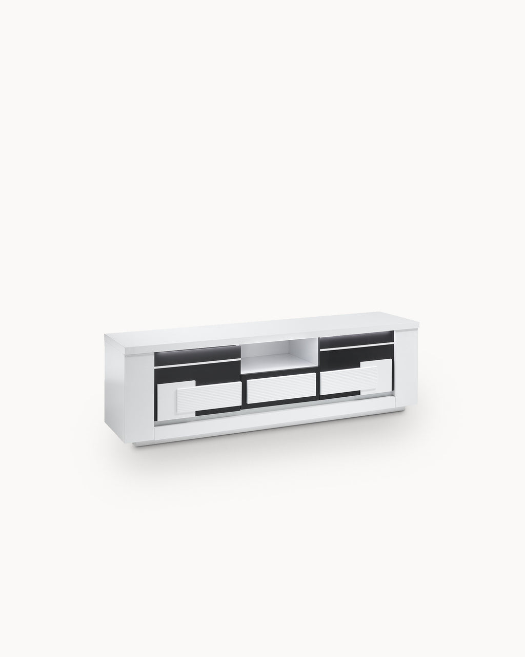 Mueble de TV BELLARIVA con LED, 2 puertas y 1 cajón