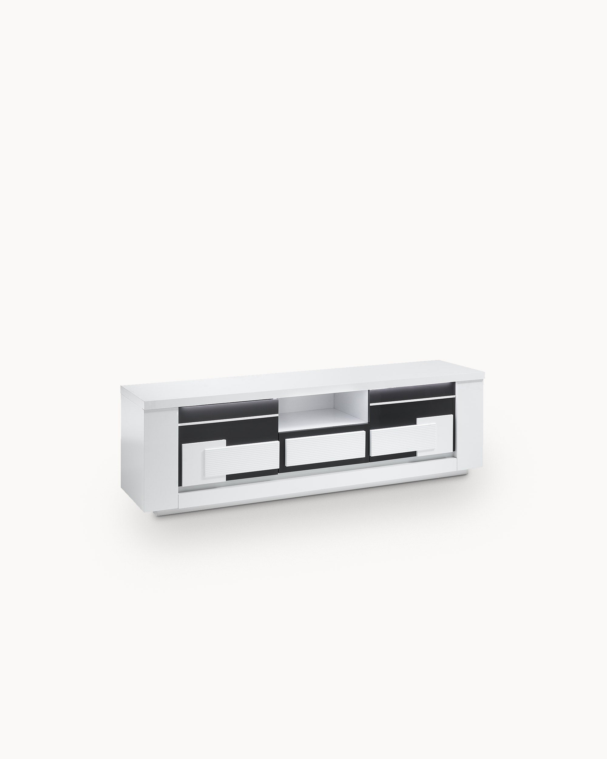 Mueble de TV BELLARIVA con LED, 2 puertas y 1 cajón