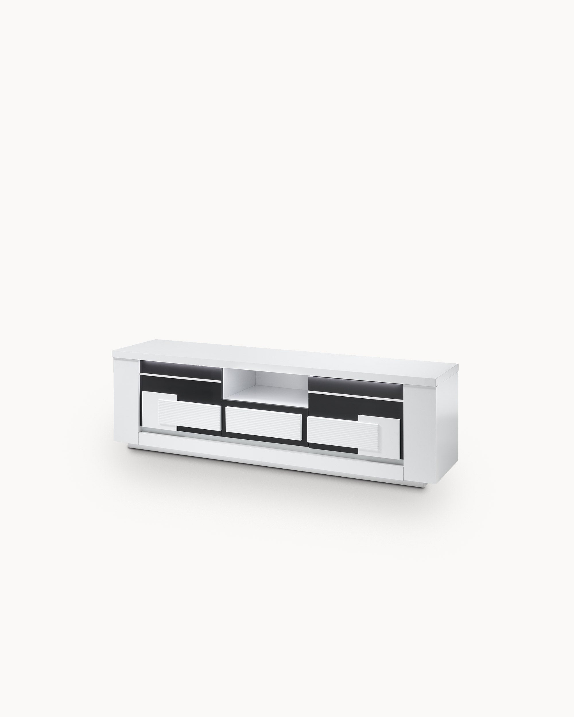 Mueble de TV BELLARIVA con LED, 2 puertas y 1 cajón