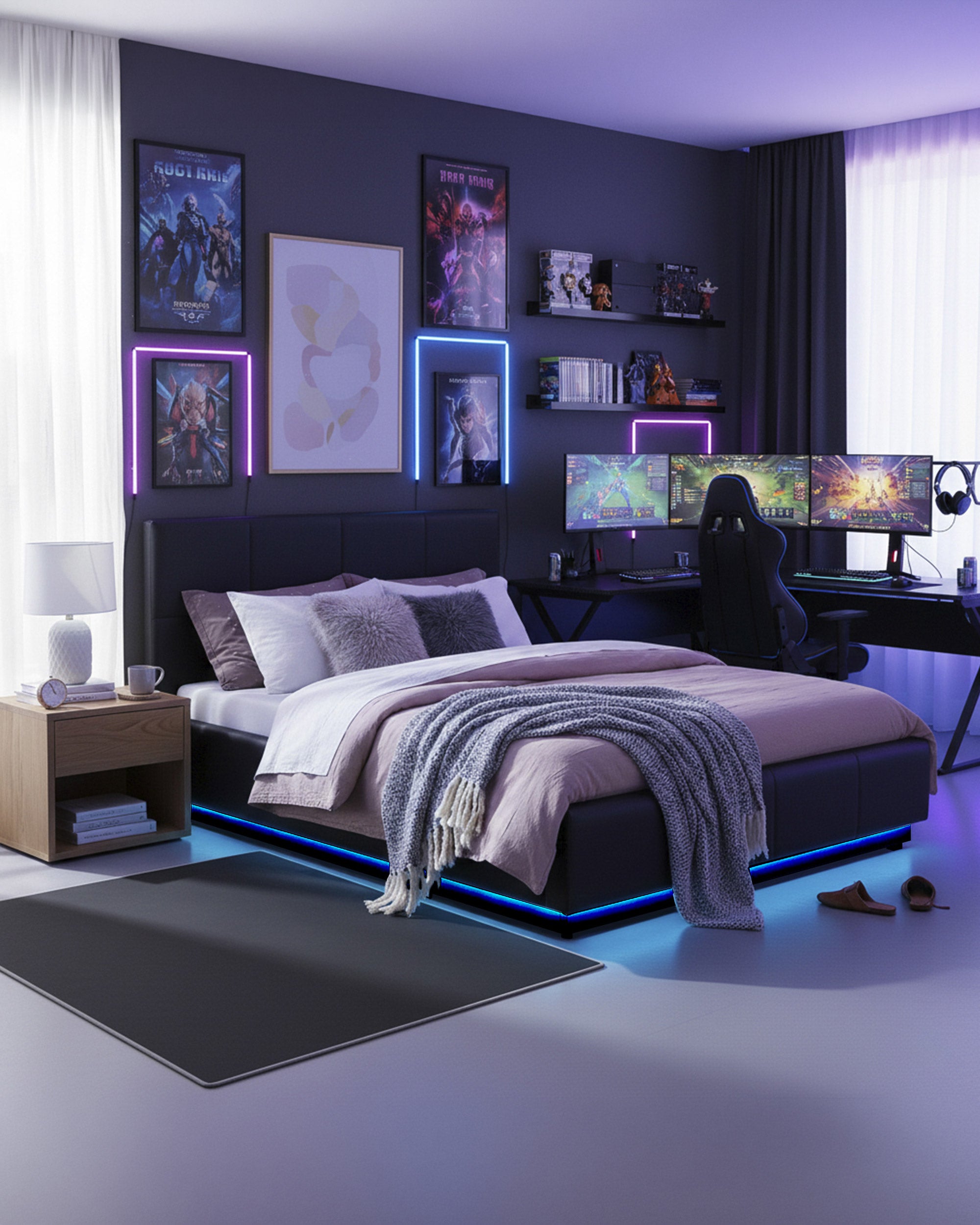 Cama de matrimonio INFINITY II elevable con LED