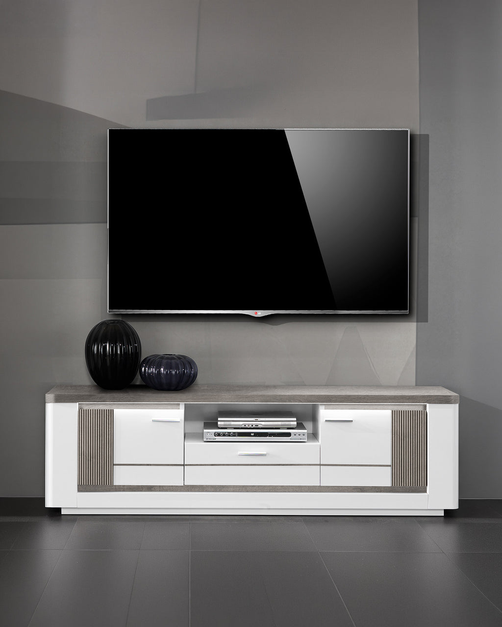 BELLARIA TV unit with LED, 2 doors and 1 drawer