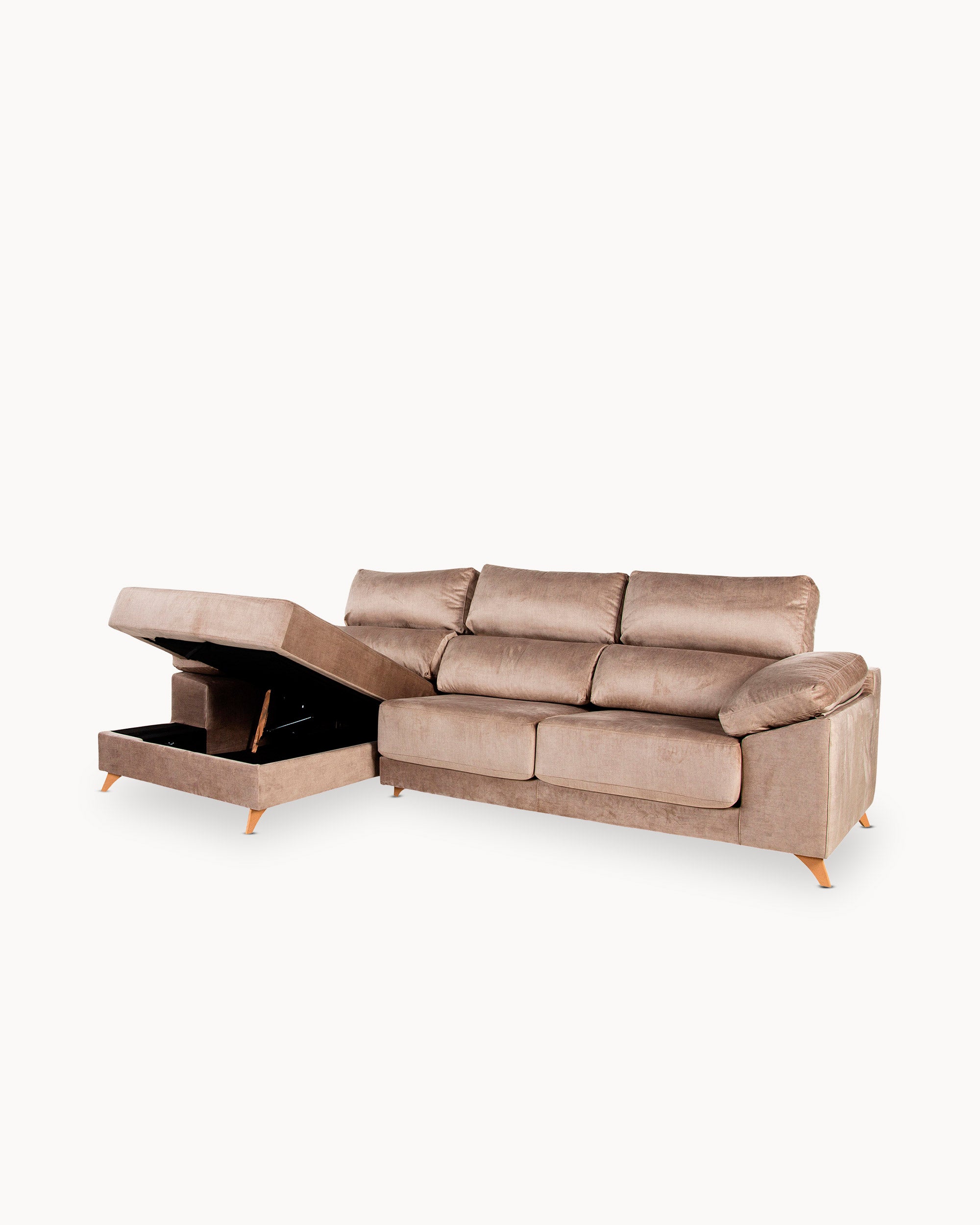 MERIDA chaise longue sofa with storage