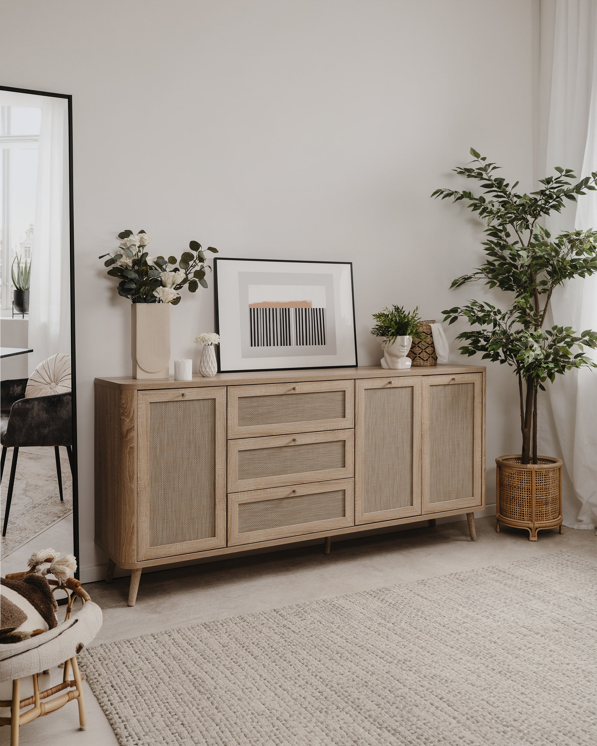 KUTA Sideboard with 3 doors and 3 drawers