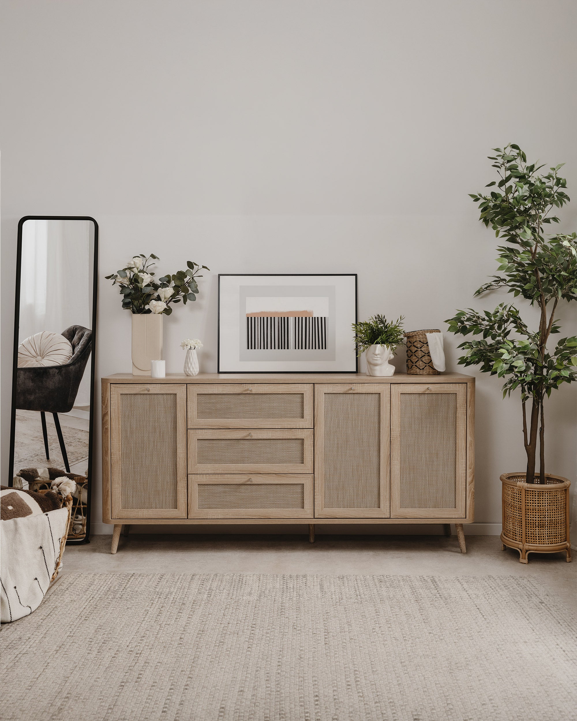 KUTA Sideboard with 3 doors and 3 drawers