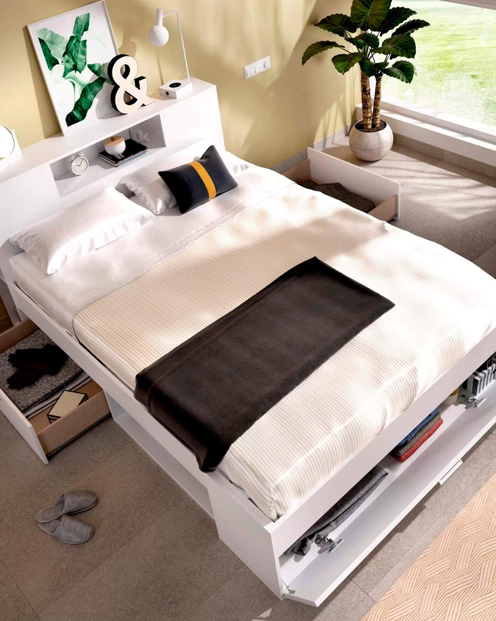 Double bed COLOMBO with drawers