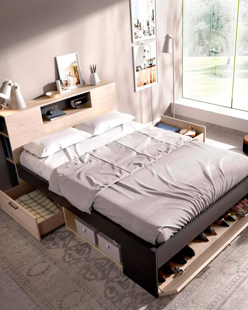 Pack cama de matrimonio COLOMBO + colchón SPRING ROLLER