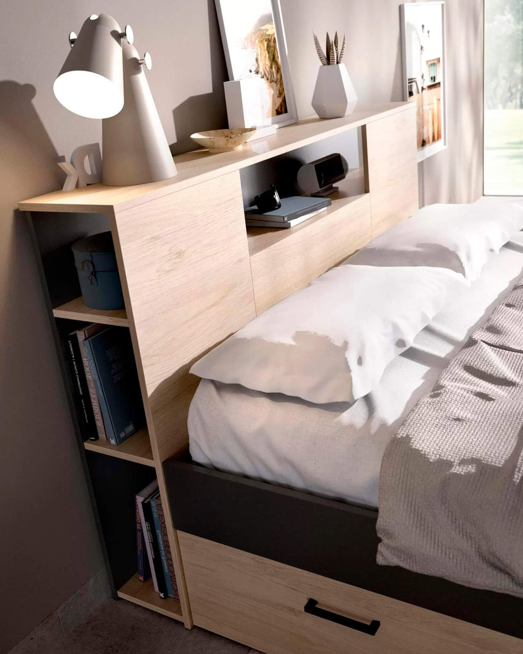 Pack cama de matrimonio COLOMBO + colchón SPRING ROLLER