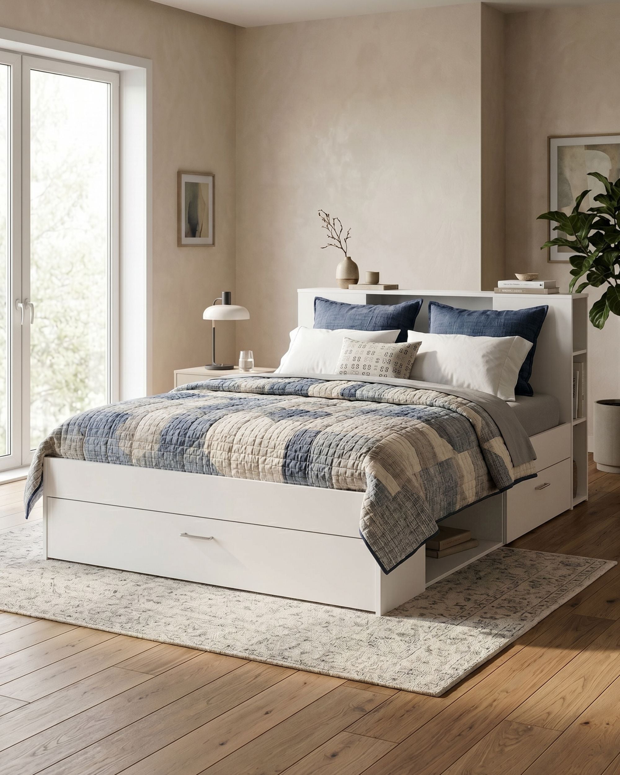 Cama de matrimonio COLOMBO con cajones