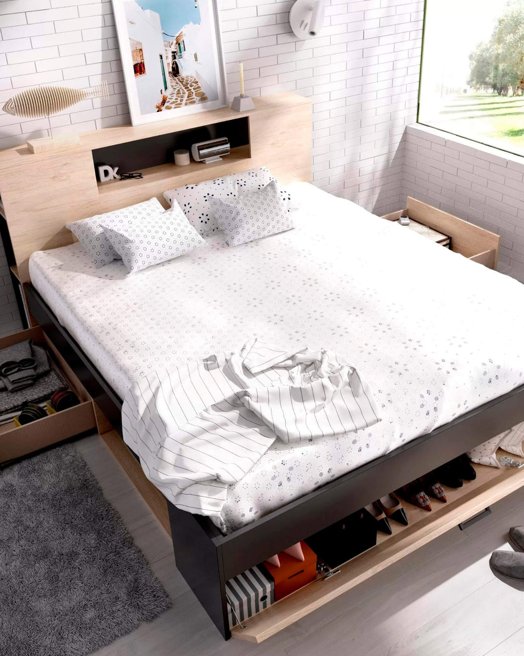 Pack cama de matrimonio COLOMBO + colchón SPRING ROLLER