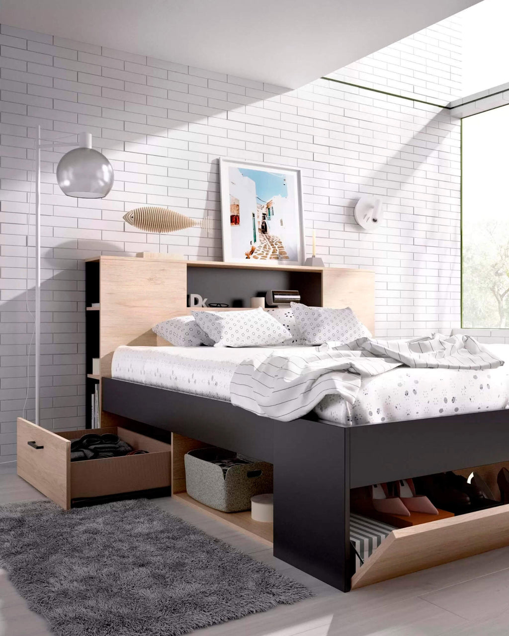 Pack cama de matrimonio COLOMBO + colchón SPRING ROLLER