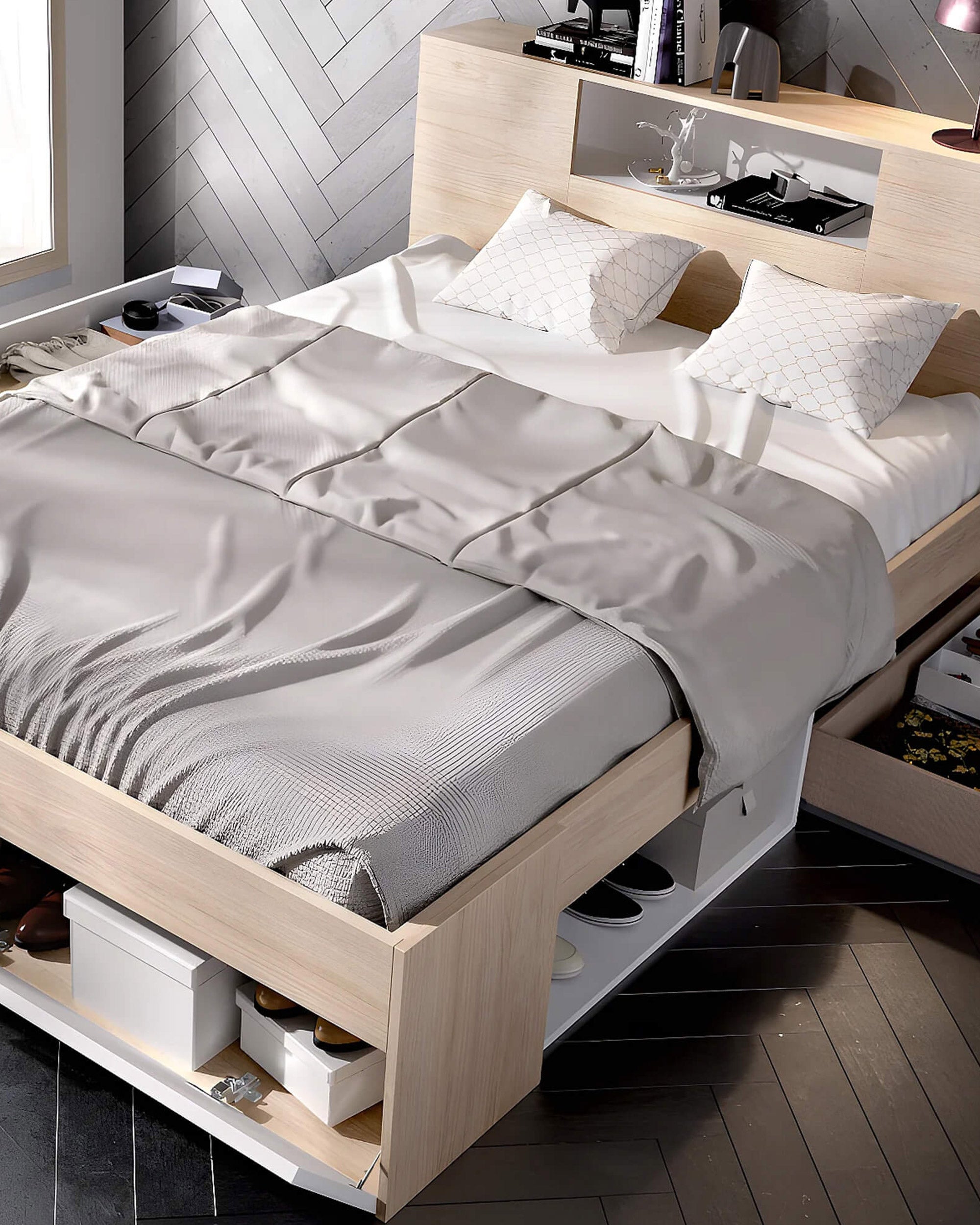 Double bed COLOMBO with drawers