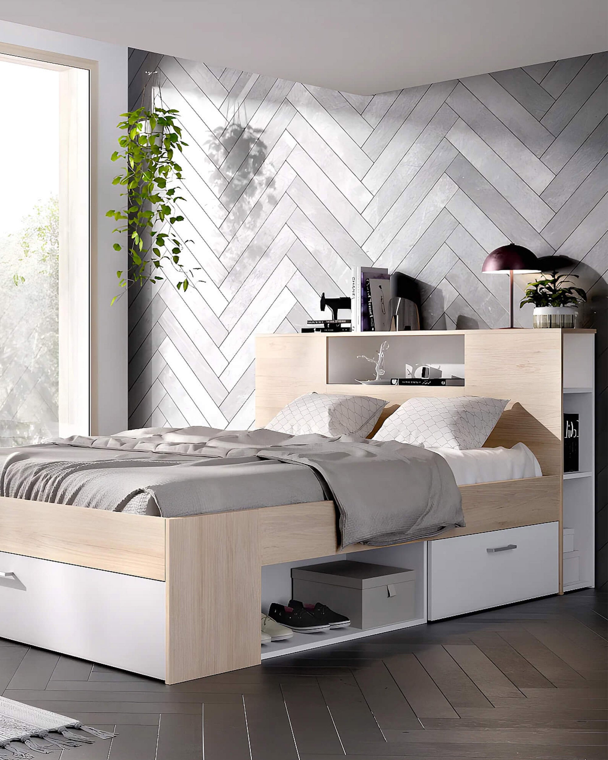 Double bed COLOMBO with drawers