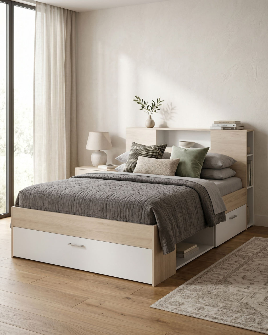 Cama de matrimonio COLOMBO con cajones