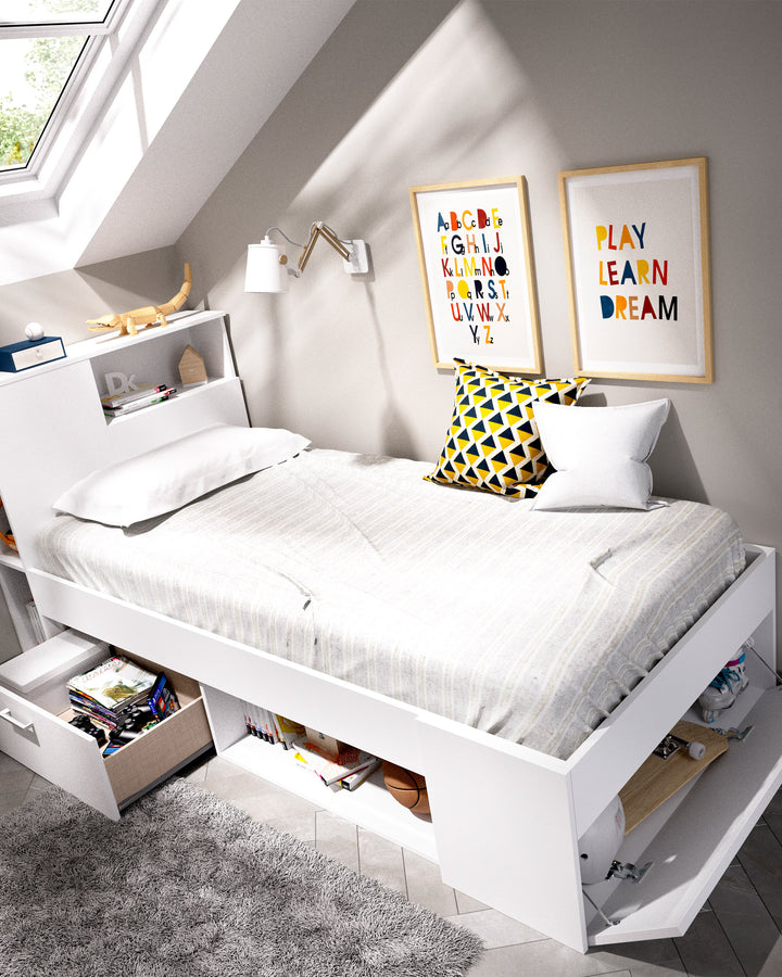 Cama de solteiro COLOMBO com gavetas