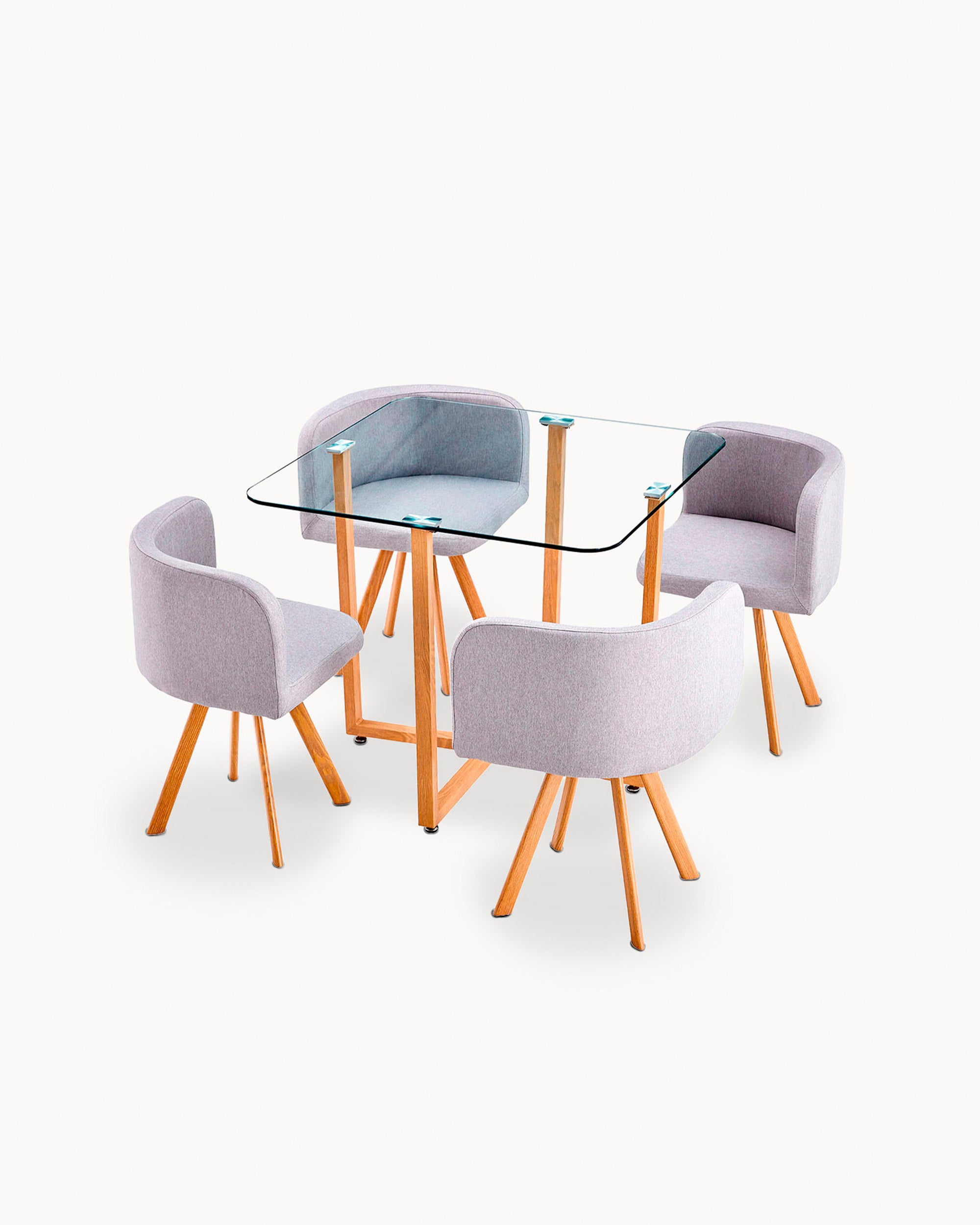 Glass dining table and 4 chairs SPACY II