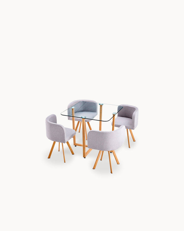 Conjunto mesa de vidro e 4 cadeiras SPACY II