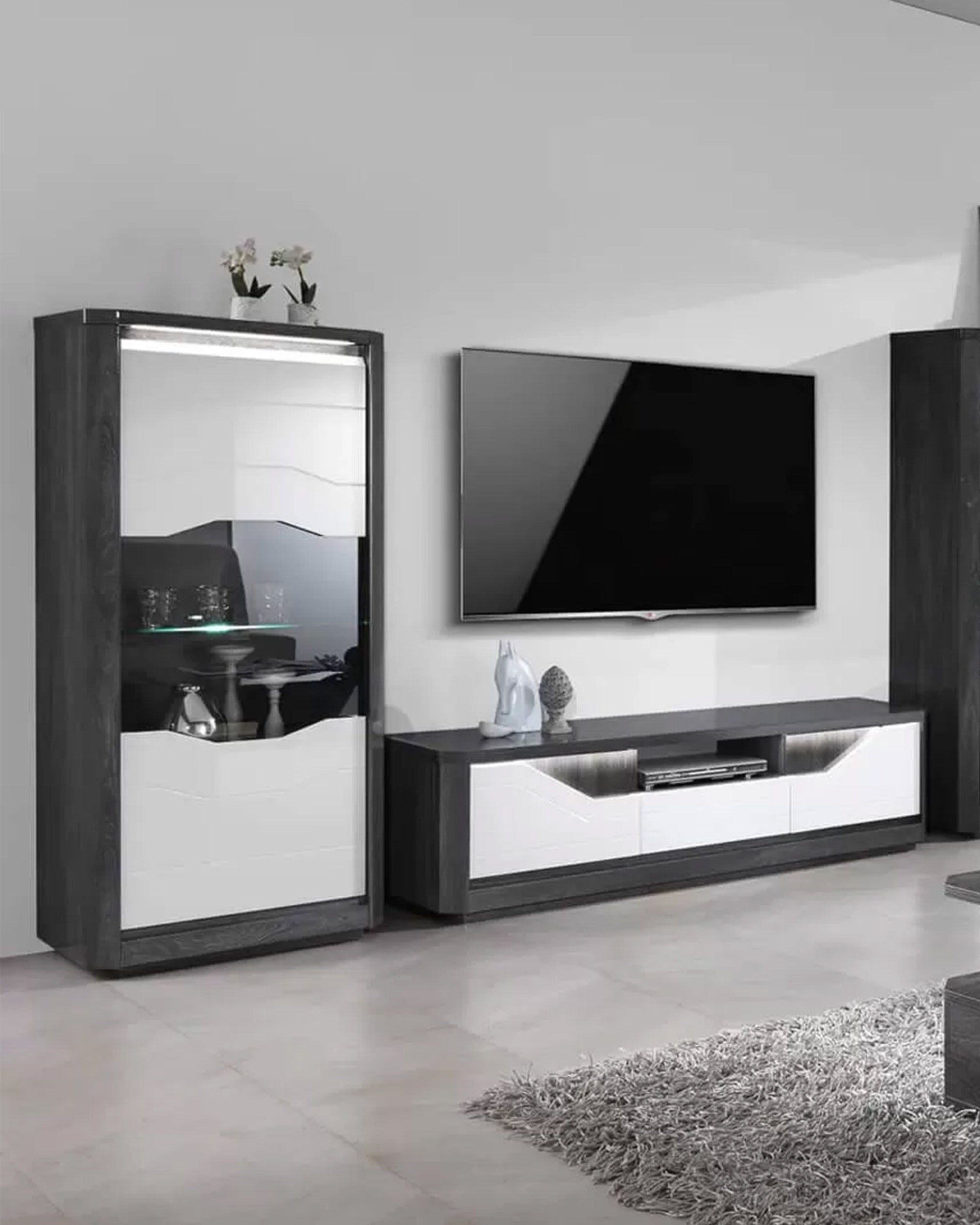 MATERA Display Cabinet with LED lighting and 1 door