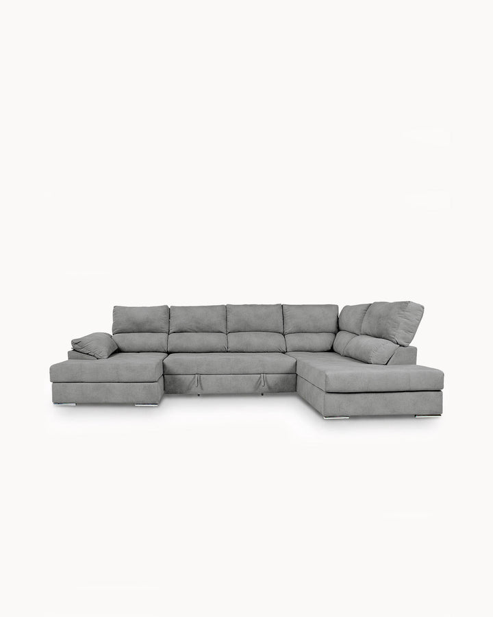 Sofá de esquina PARMA con chaise longue y cama