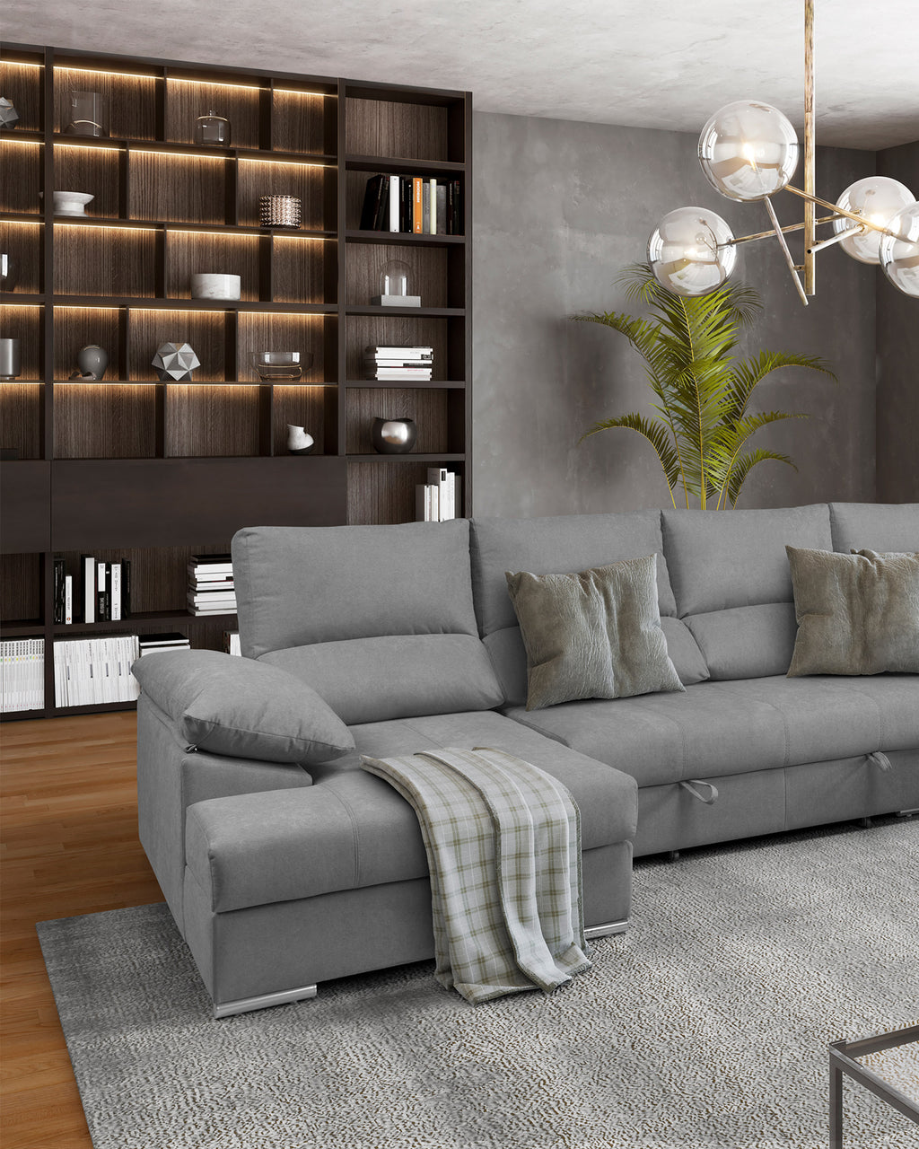 PARMA corner sofa with chaise longue and bed
