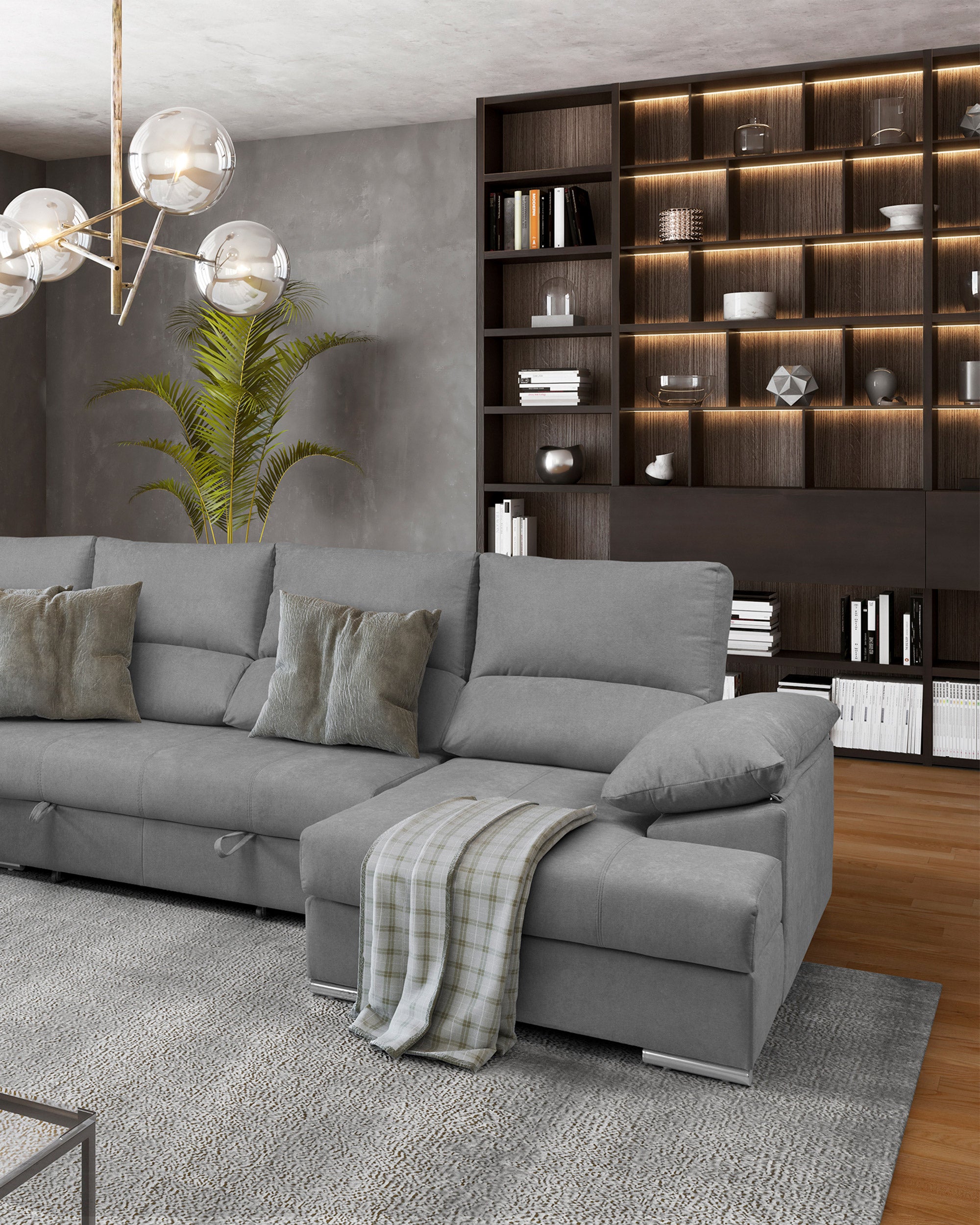 PARMA corner sofa with chaise longue and bed