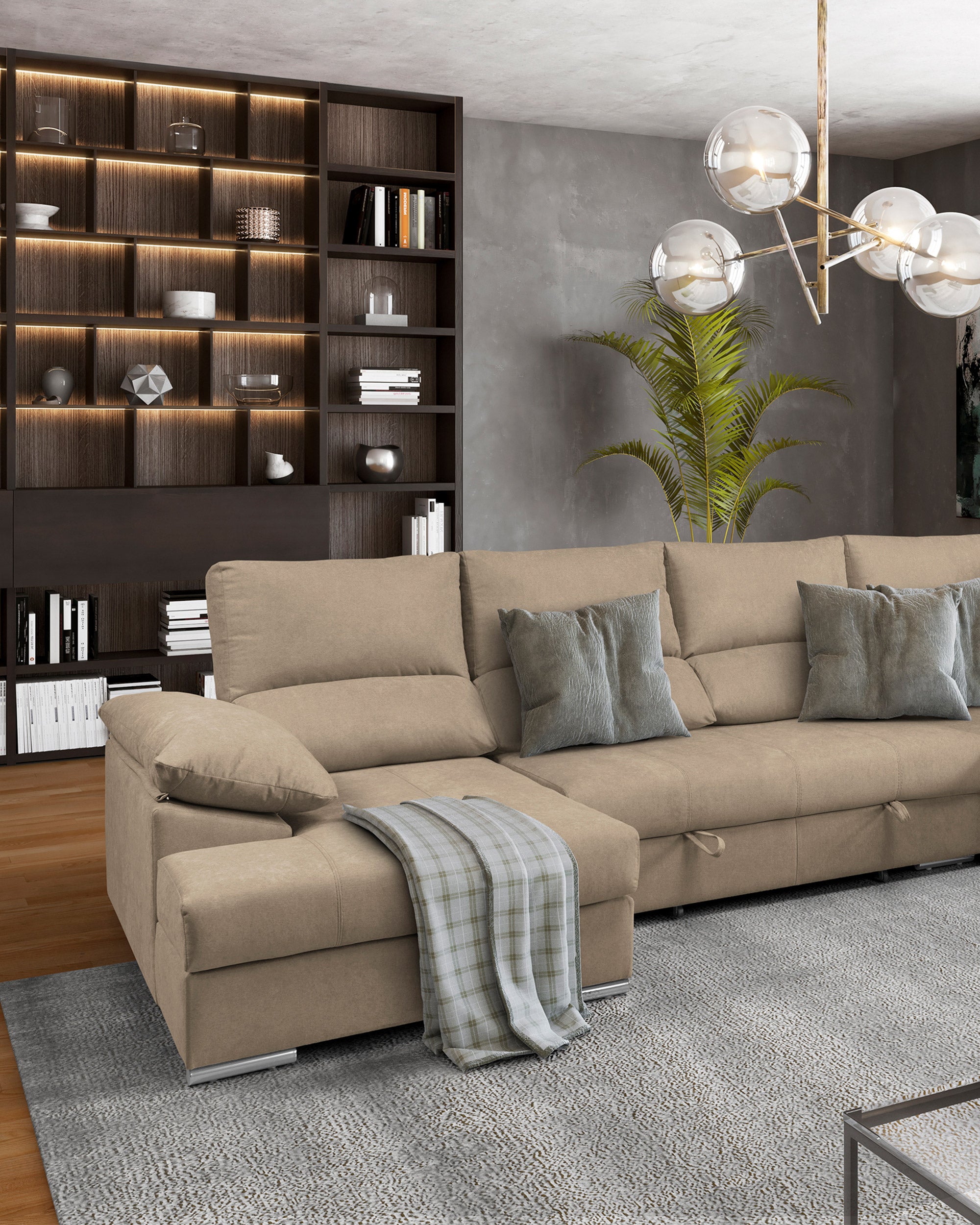 PARMA corner sofa with chaise longue and bed